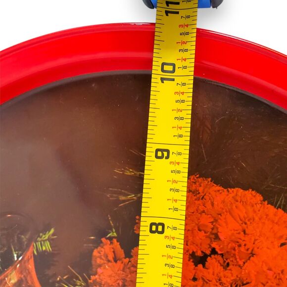 Vintage Set of 3 Christmas Tin Trays Atlantic Can Co Style Round Serving MCM - Picture 11 of 16